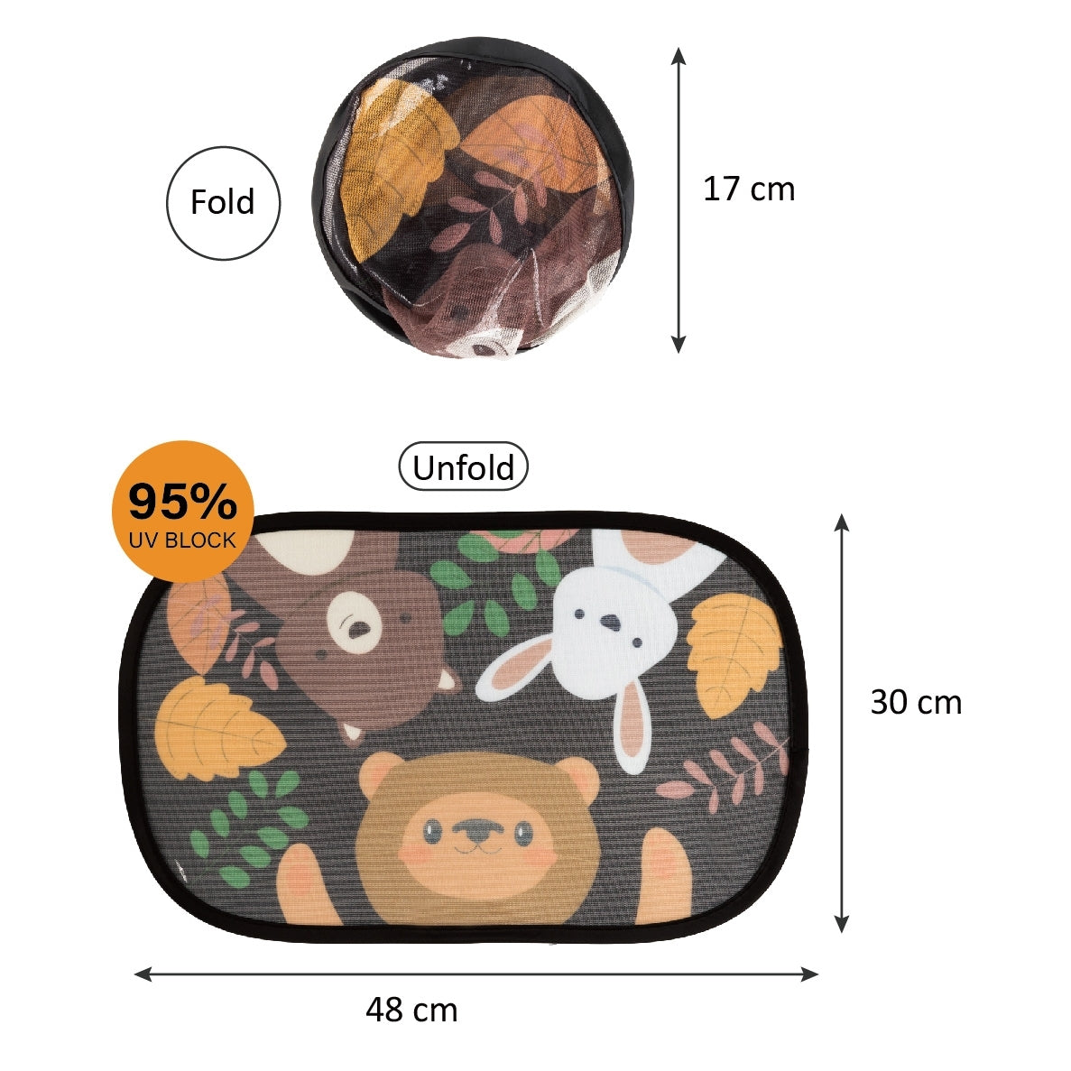 Sonnenschutz "Tierfreunde" (2 Stück) für Autofenster, UV-Schutz, statisch selbsthaftend