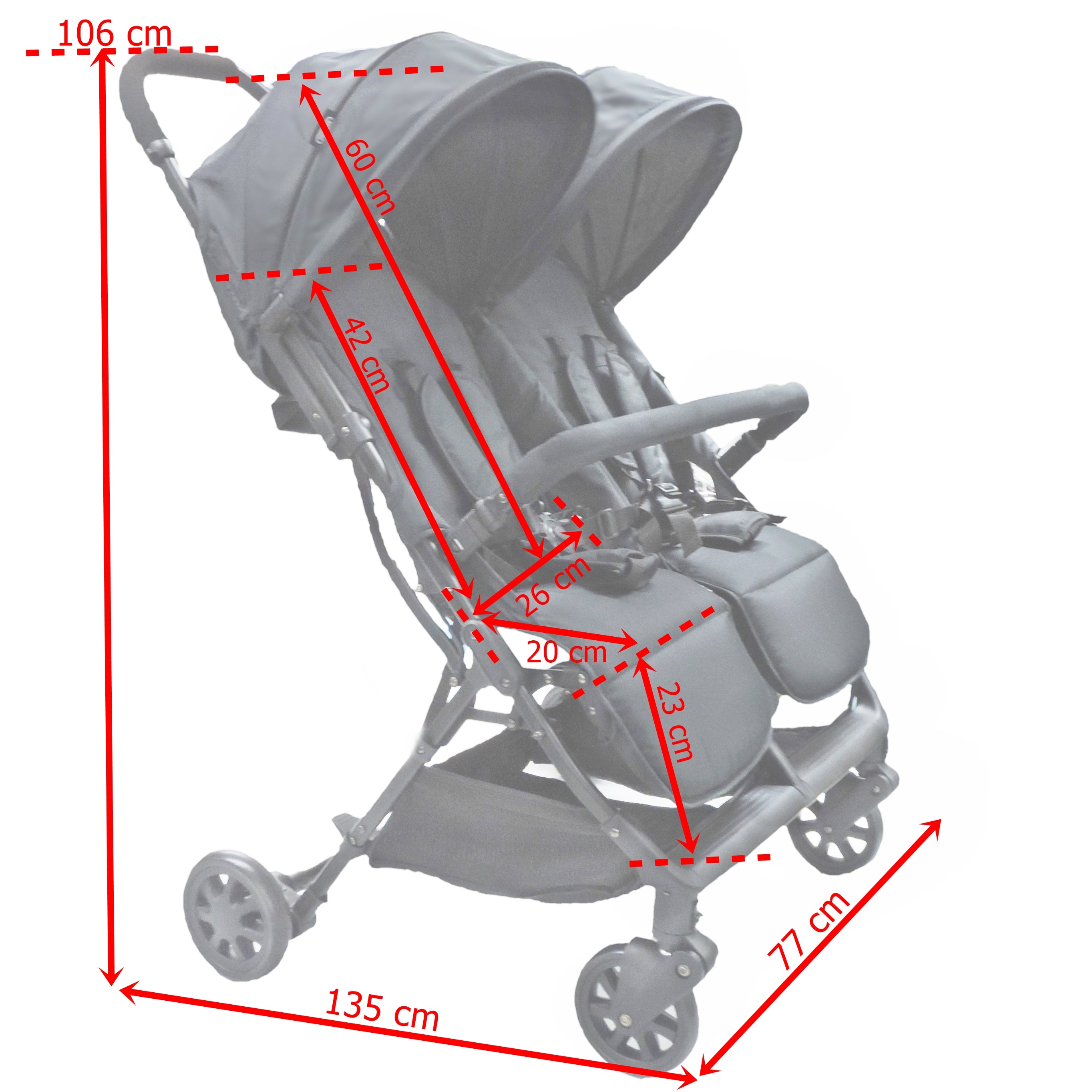 TWIN24 Zwillings-/Geschwisterbuggy - NEUWARE - beschädigte Umverpackung